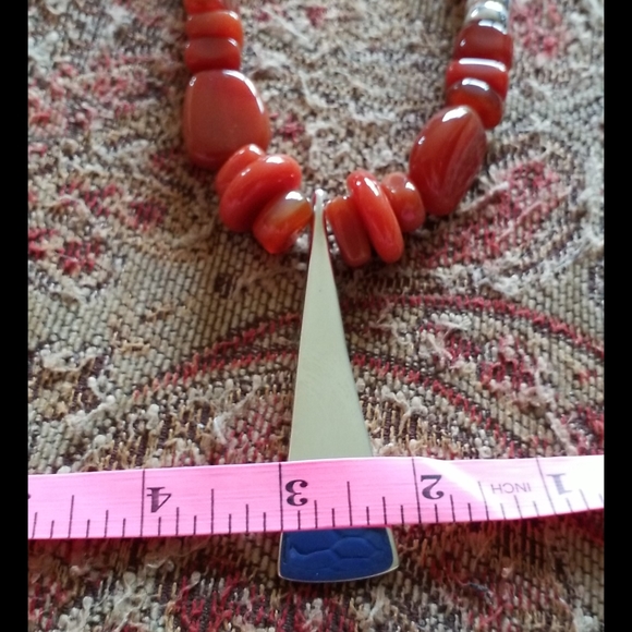 RLM Studio Sterling Silver Red Carnelian Necklace Toggle Clasp - Picture 11 of 16